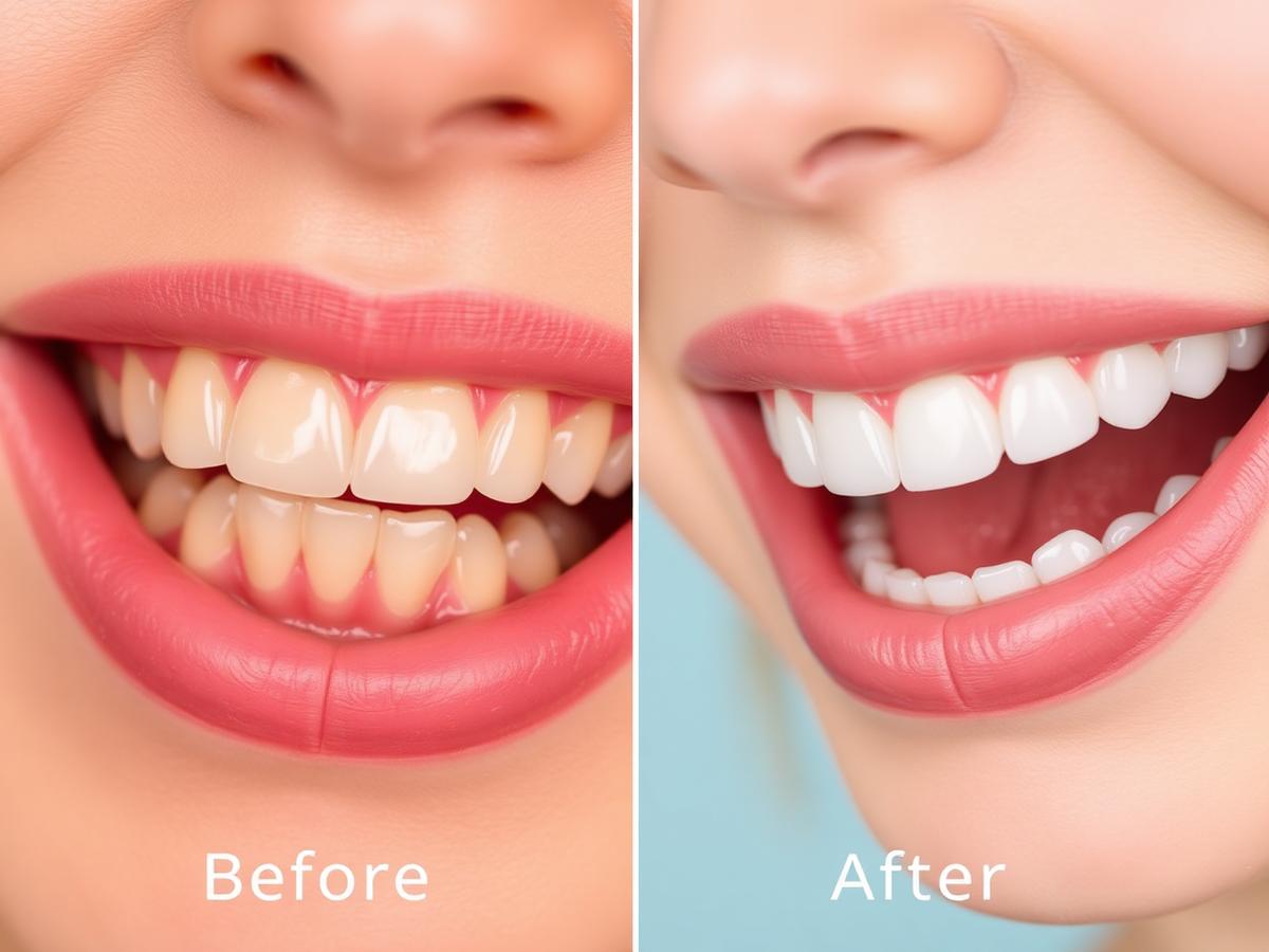 Antes e depois de clareamento dental na OdontoPaz em Campo Grande-MS