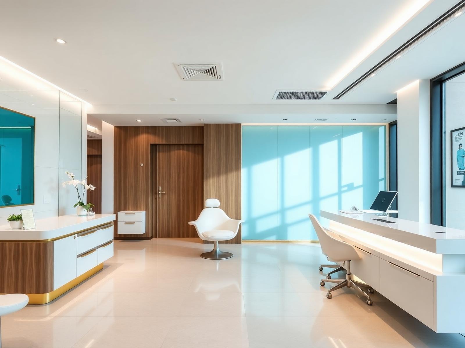 Recepção moderna da clínica odontológica OdontoPaz CG em Campo Grande-MS